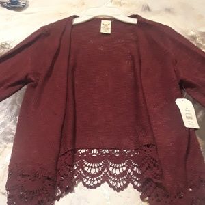 Faded glory crochet trim sweater